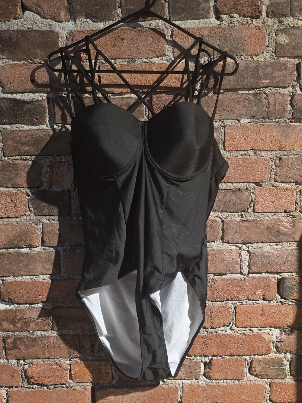 Black Strappy One-Piece Swimsuit